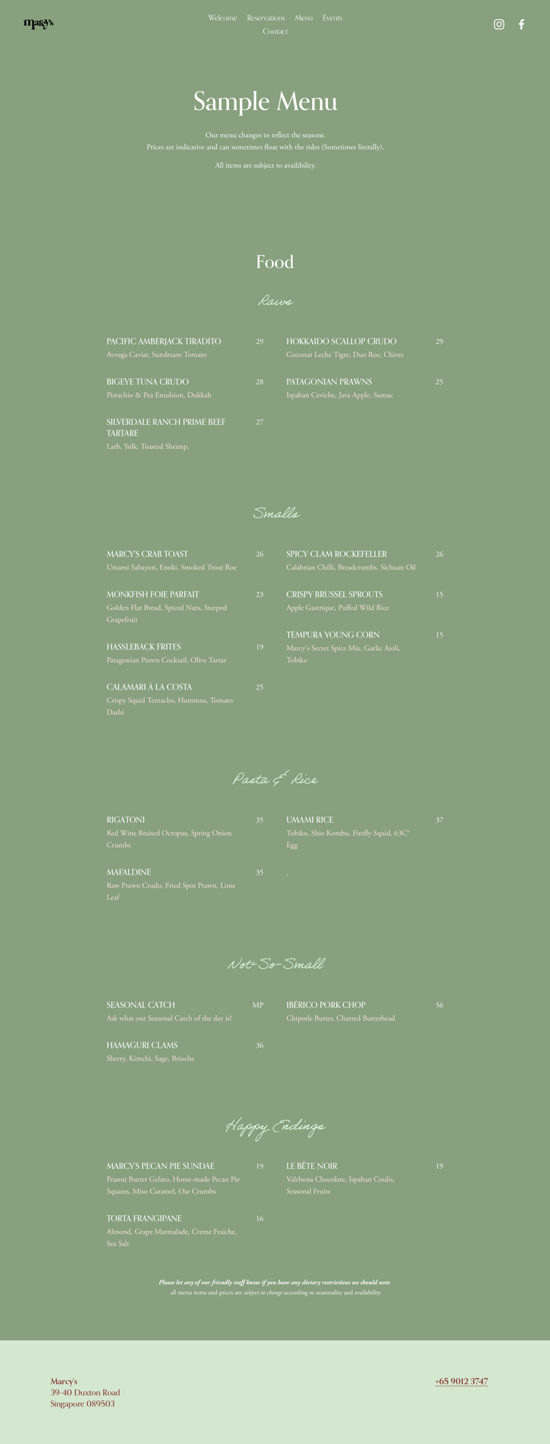 Menu page 2