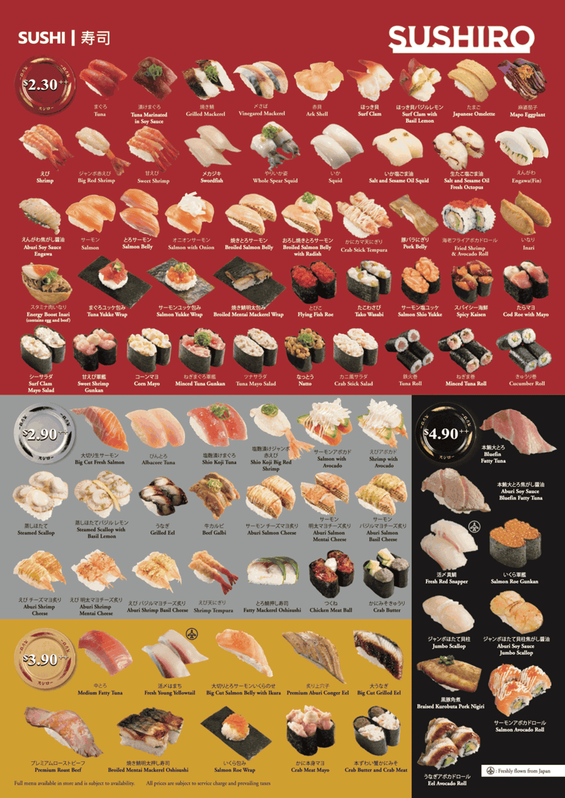 Menu page 1
